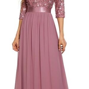 Ever Pretty Pink Sequin Embellished Wedding Dress